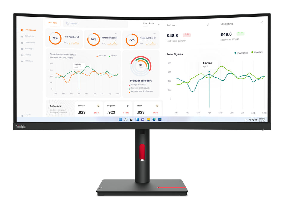 Ecrã LED Lenovo ThinkVision T34w-30
