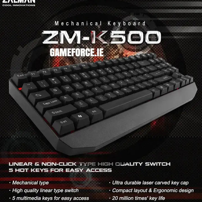 Zalman ZM-K500 Mechanical Keyboard - GAMEFORCE.IE Ireland's PC Builders - Custom Gaming Desktop PCs