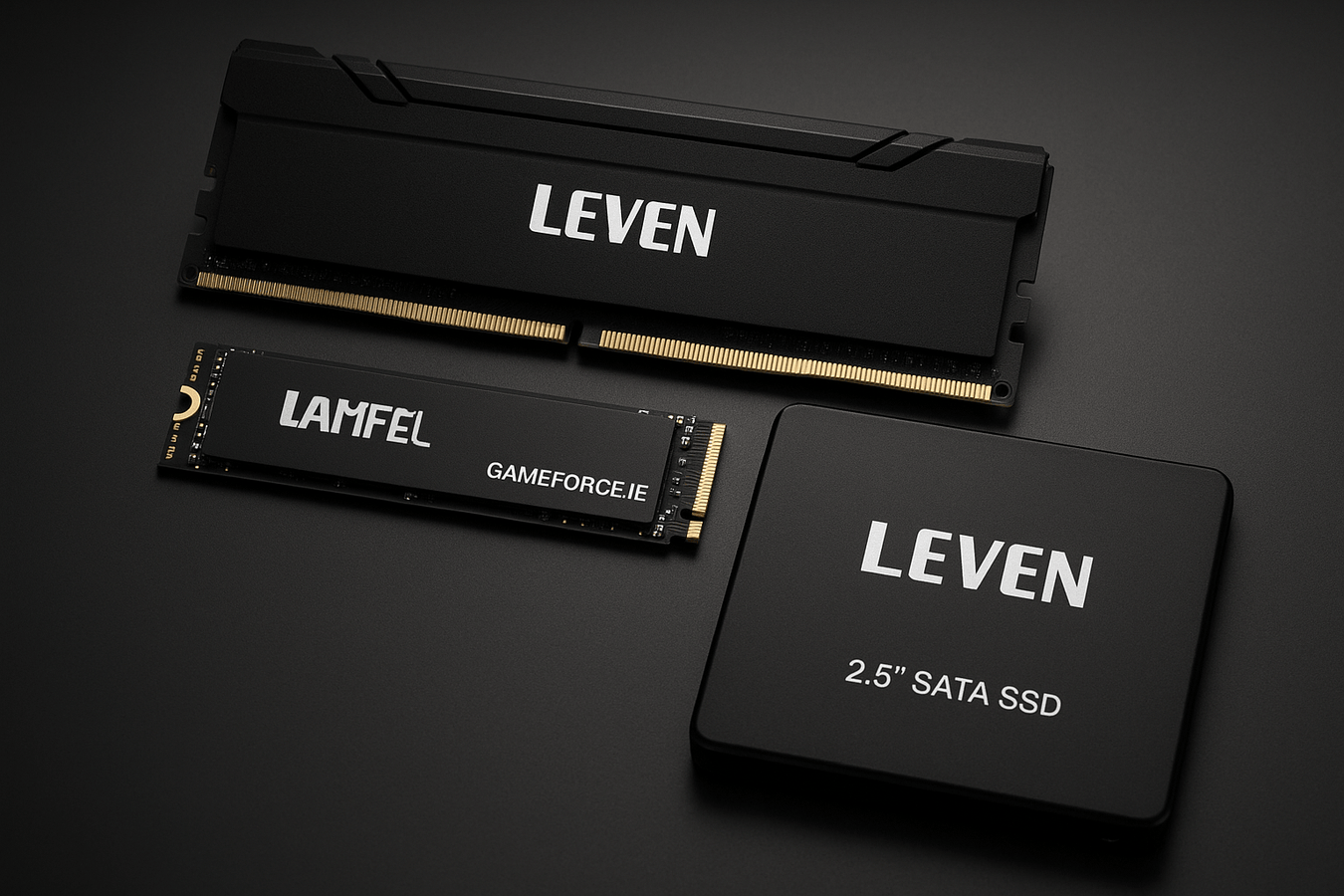Leven Memory and SSDs for PC Builders Buy from Irelands Gameforce.ie