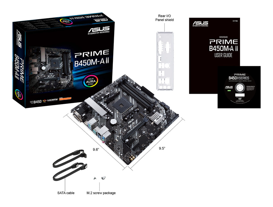 ASUS PRIME B450M-A II AMD B450 Socket AM4 micro ATX