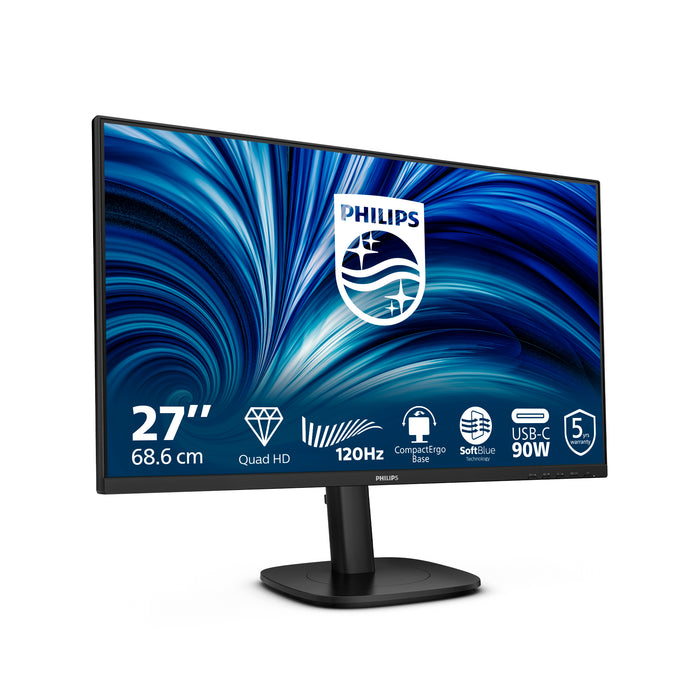 Philips 3000 series 27B2U3601/00 computer monitor 68.6 cm (27") 2560 x 1440 pixels Quad HD LCD Black