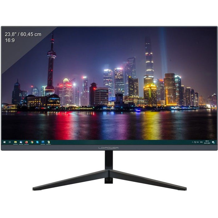 60,45 cm / 23,8'' (1920 x 1080) LC-Power LC-M24-FHD-75 16:9 8 ms HDMI VGA VESA Full HD Preto
