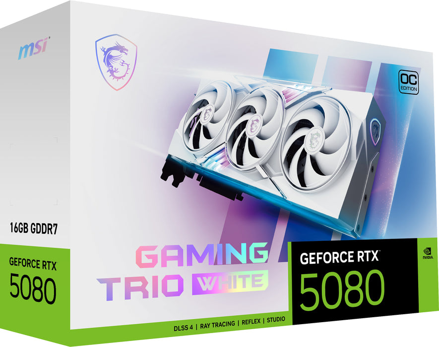 Placa gráfica MSI GAMING GEFORCE RTX 5080 16G TRIO OC WHITE
