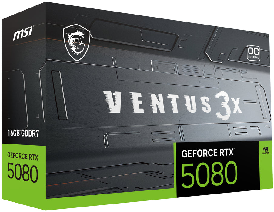 MSI VENTUS GeForce RTX5080 16G 3X OC NVIDIA GeForce RTX 5080 16 GB GDDR7