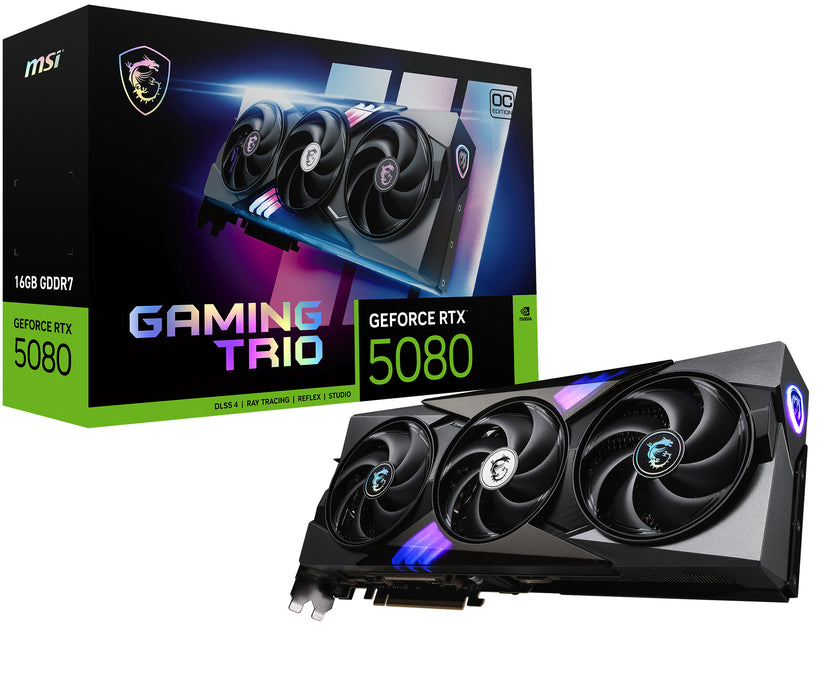 Tarjeta gráfica MSI GAMING GEFORCE RTX 5080 16G TRIO OC —