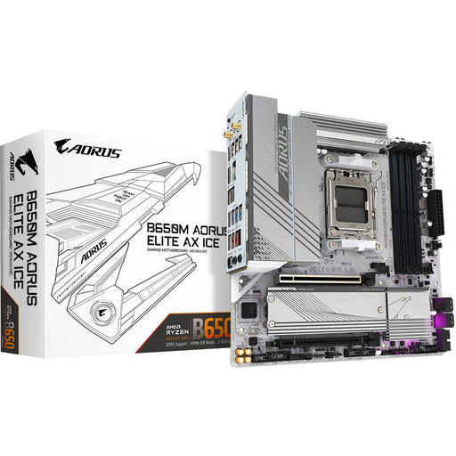 GIGABYTE B650M AORUS ELITE AX ICE Motherboard - AMD Ryzen 9000 Series CPUs