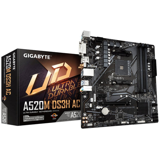GIGABYTE A520M DS3H AC Motherboard - AMD Ryzen 5000 Series CPUs