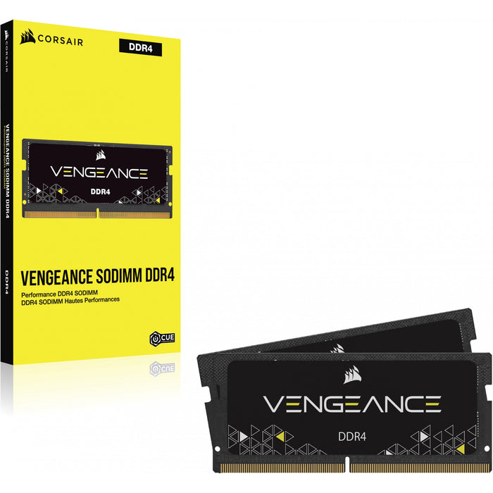Kit dual Corsair SO-DIMM 2666 de 16 GB (2 x 8 GB) (negro. CMSX16GX4M2A2666C18. Vengeance)