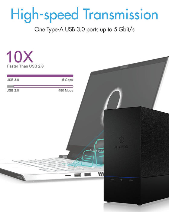 ICY BOX IB-RD3621U3 HDD/SSD enclosure Black 3.5"