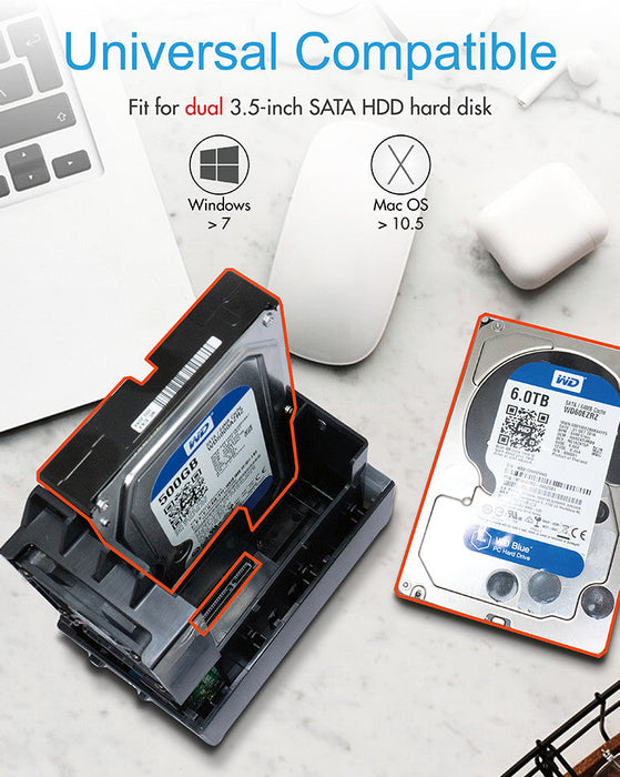 ICY BOX IB-RD3621U3 HDD/SSD enclosure Black 3.5"