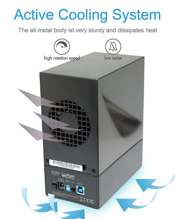 ICY BOX IB-RD3621U3 HDD/SSD enclosure Black 3.5"