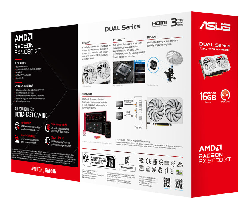 ASUS Dual -RX9060XT-16G-WHITE