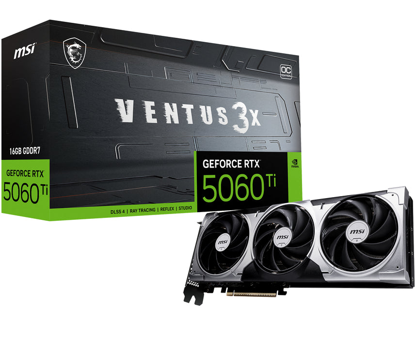 MSI VENTUS GeForce RTX 5060 TI 16G 3X OC NVIDIA 16 GB GDDR7