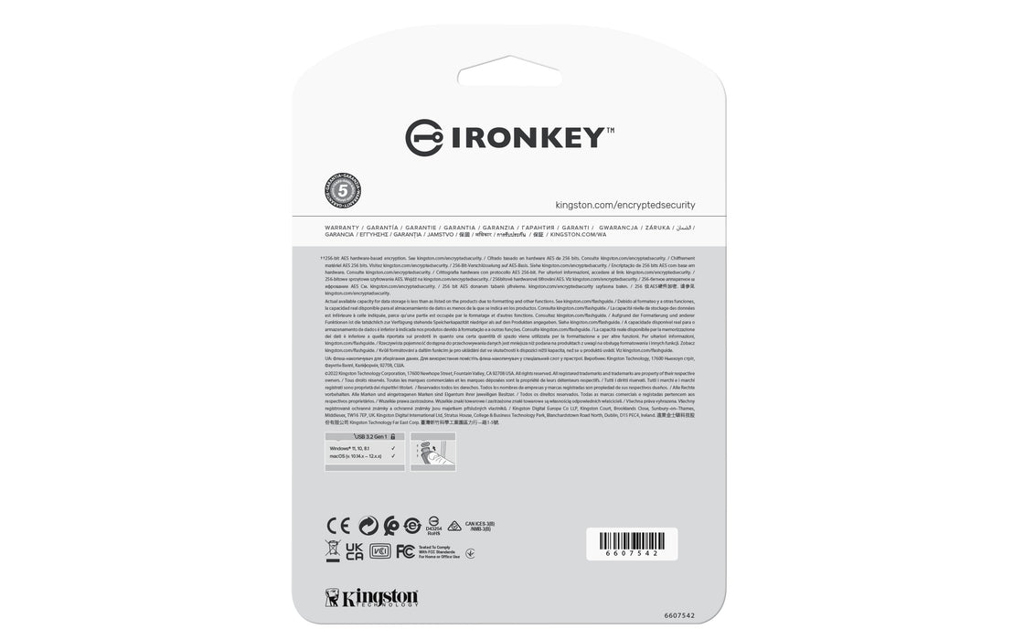 Kingston Technology IronKey 256GB Vault Privacy 50 AES-256 Encrypted, FIPS 197
