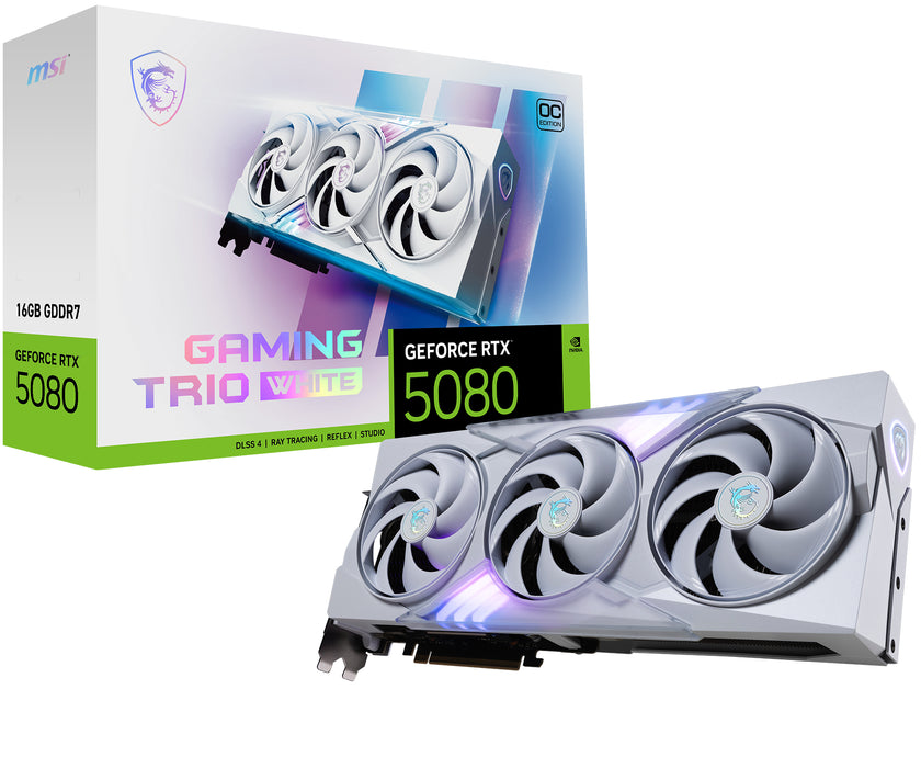 Placa gráfica MSI GAMING GEFORCE RTX 5080 16G TRIO OC WHITE