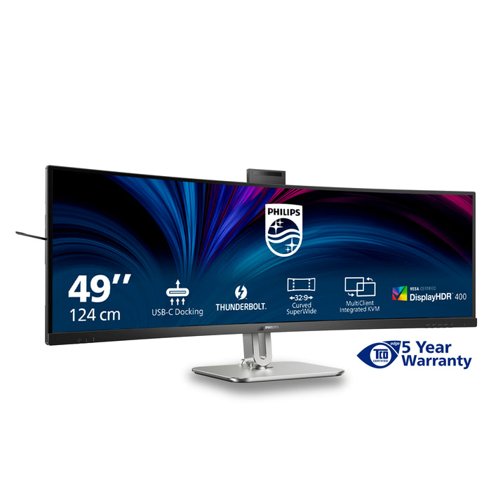 Philips 49B2U6903CH/00 computer monitor 124.5 cm (49") 5120 x 1440 pixels Dual QHD LCD Grey