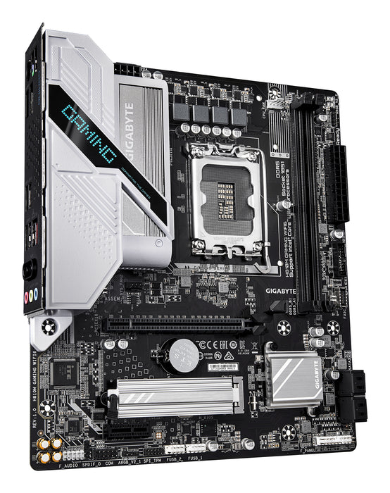 GIGABYTE H810M GAMING WIFI6 Motherboard - Intel Core Ultra (Series 2) CPUs, 4+1+2 Phases VRM, up to 6400MHz DDR5, 1xPCIe 4.0 M.2, 2.5GbE LAN, WIFI 6, USB 3.2 Gen 1
