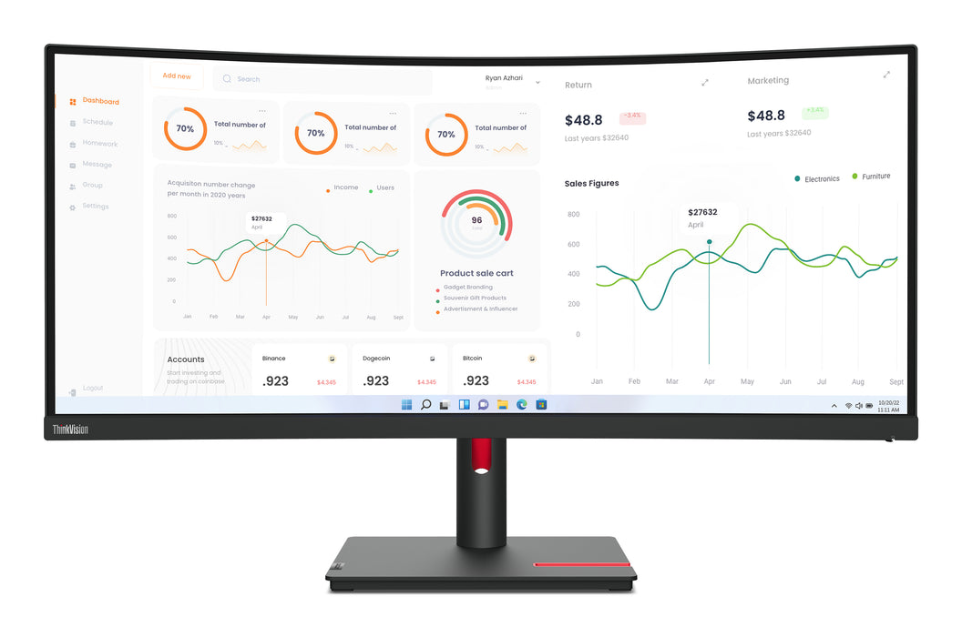 Ecrã LED Lenovo ThinkVision T34w-30