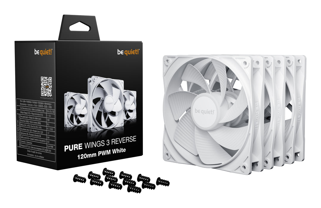 be quiet! Pure Wings 3 120 mm PWM Reverse Triple Pack White