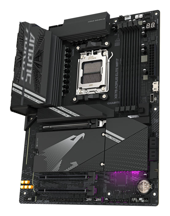 GIGABYTE X870 AORUS ELITE WIFI7 Motherboard - Supports AMD Ryzen 9000 CPUs, 16+2+2 phases VRM, up to 8000MHz DDR5 (OC), 3xPCIe 5.0 + 1xPCIe 4.0, Wi-Fi 7, 2.5GbE LAN, USB 4