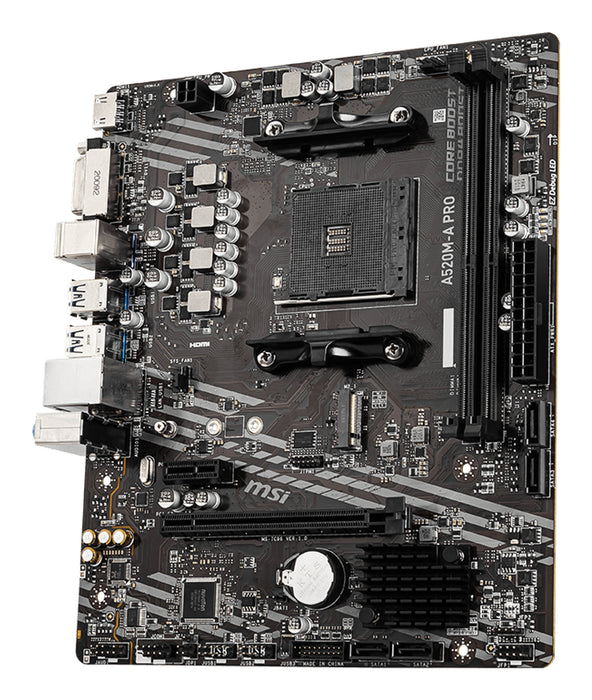 MSI A520M-A PRO motherboard AMD A520 Socket AM4 micro ATX