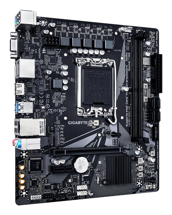 GIGABYTE H610M S2H V2 Motherboard - Supports Intel Core 14th CPUs, 4+1+1 Hybrid Phases Digital VRM, up to 5600MHz DDR5, 1xPCIe 3.0 M.2, GbE LAN, USB 3.2 Gen 1