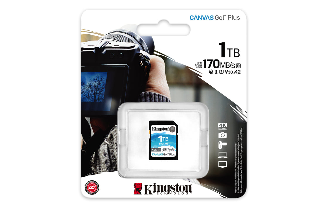Kingston Technology Canvas Go! Plus 1TB SDXC Canvas Go Plus 170R C10 UHS-I U3 V30