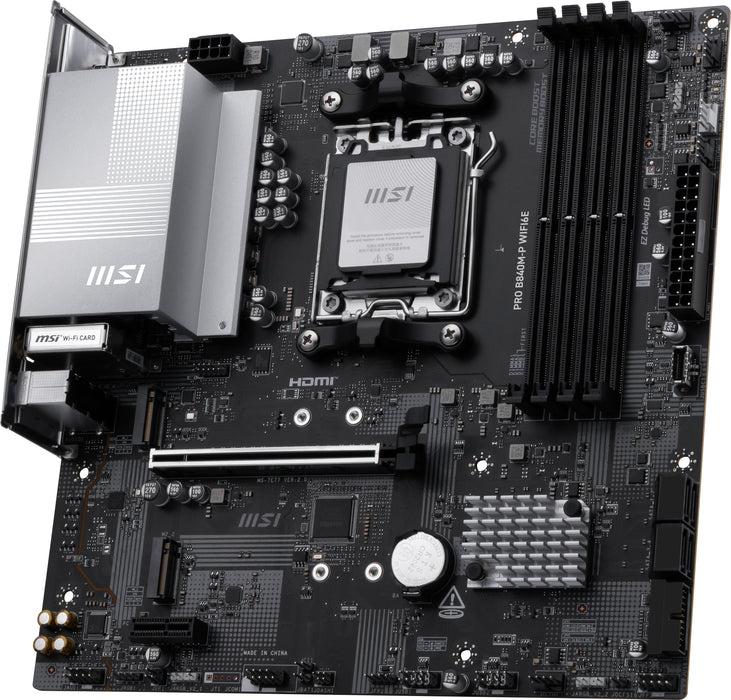 MSI PRO B840M-P WIFI6E motherboard AMD B840 Socket AM5 micro ATX