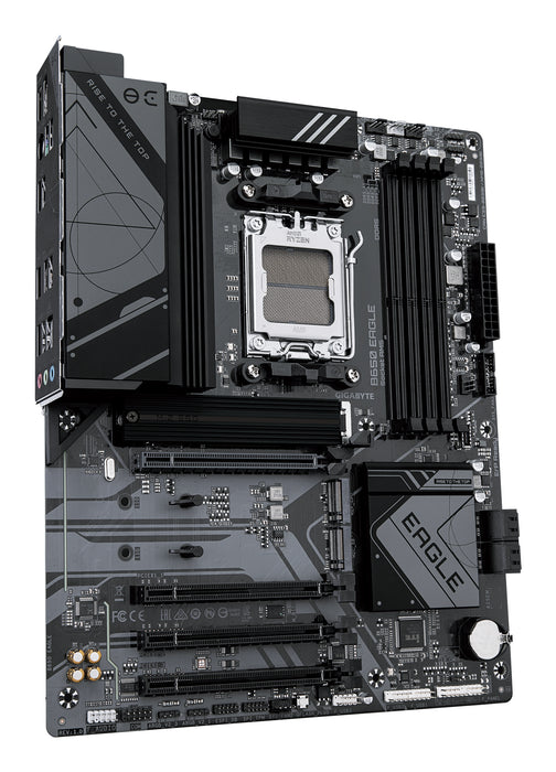 GIGABYTE B650 EAGLE Motherboard - AMD Ryzen 9000 Series CPUs, 12+2+2 Phases VRM, up to 7600MHz DDR5 (OC), 1xPCIe 5.0 + 2xPCIe 4.0 M.2, GbE LAN, USB 3.2 Gen 2