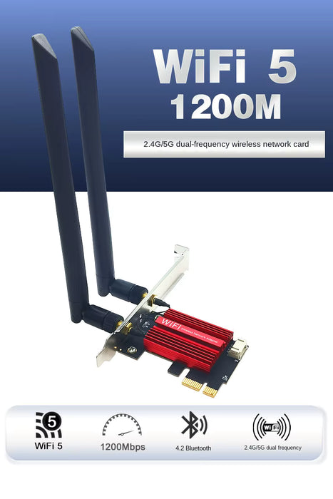 AC1200 WiFi 5 PCIe Bluetooth 4.0 PCIe High Speed Network Card