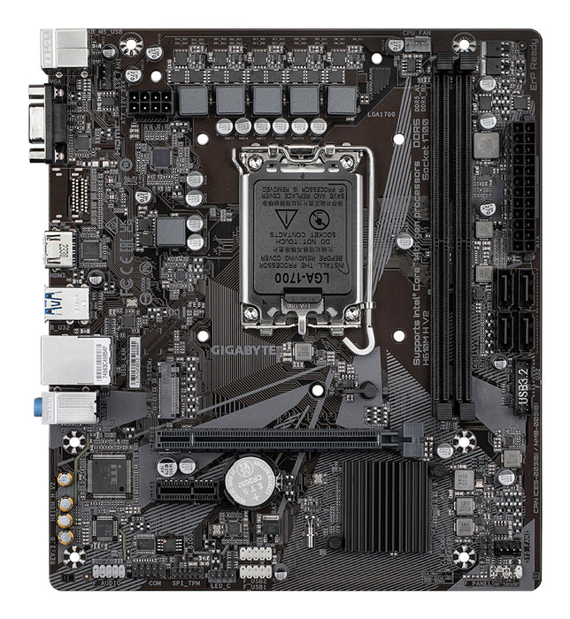 GIGABYTE H610M H V2 Motherboard - Supports Intel Core 14th CPUs, 4+1+1 Hybrid Digital VRM, up to 5600MHz DDR5, 1xPCIe 3.0 M.2, GbE LAN, USB 3.2 Gen 1