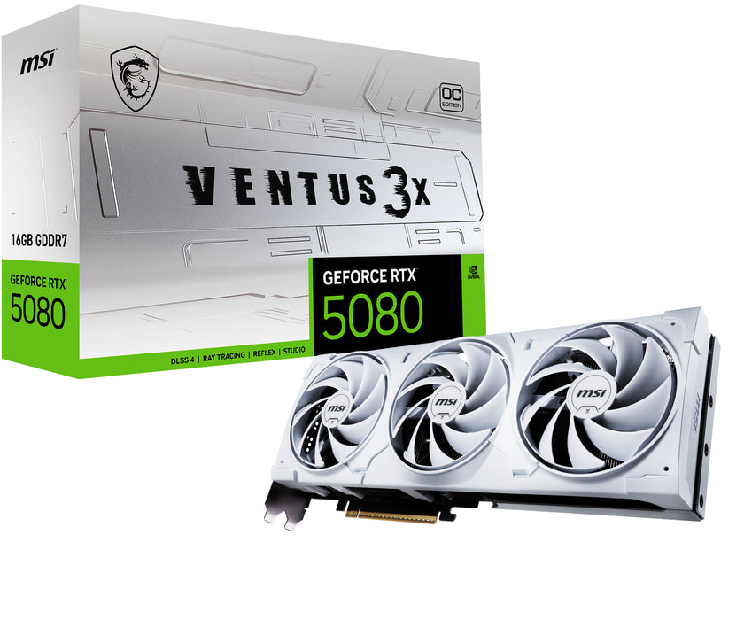 MSI VENTUS GEFORCE RTX 5080 16G 3X OC WHITE graphics card