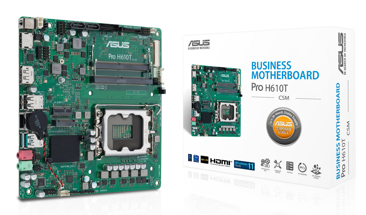 ASUS PRO H610T-CSM Intel H610 LGA 1700 mini ITX