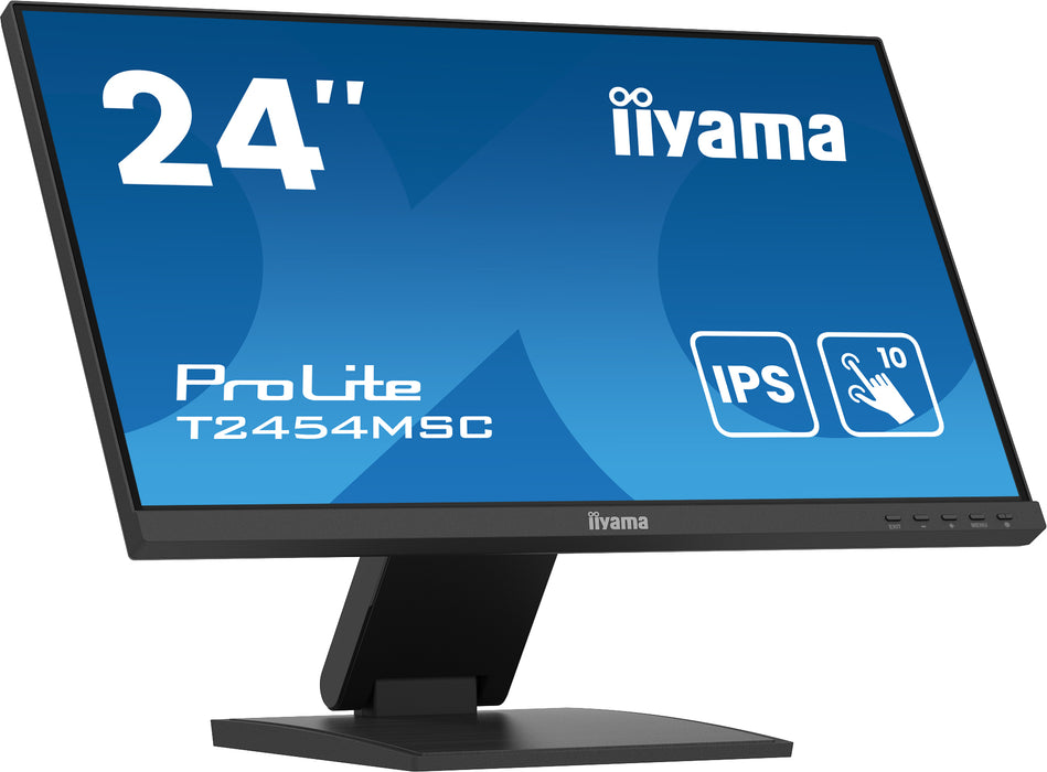 iiyama ProLite T2454MSC-B2AG computer monitor 60.5 cm (23.8") 1920 x 1080 pixels Full HD LED Touchscreen Multi-user Black