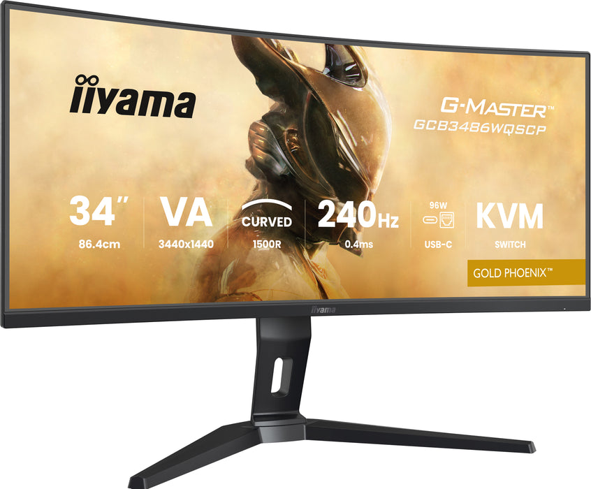 iiyama G-MASTER GCB3486WQSCP-B1 computer monitor 86.4 cm (34") 1440 x 3440 pixels 4K Ultra HD Black