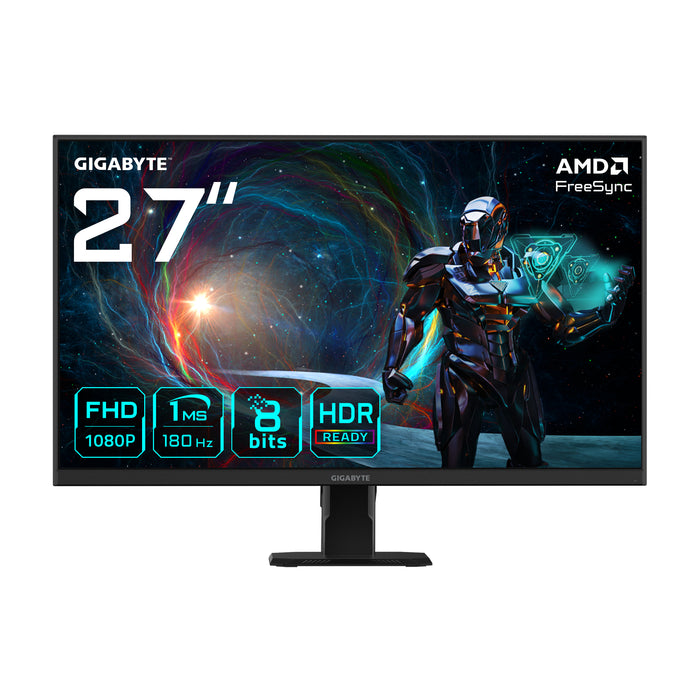 GIGABYTE GS27FA 27" FHD Gaming Monitor - 1920 x 1080, 180Hz, 1ms, 300 cd/m², FreeSync, HDR Ready, HDMI 2.0