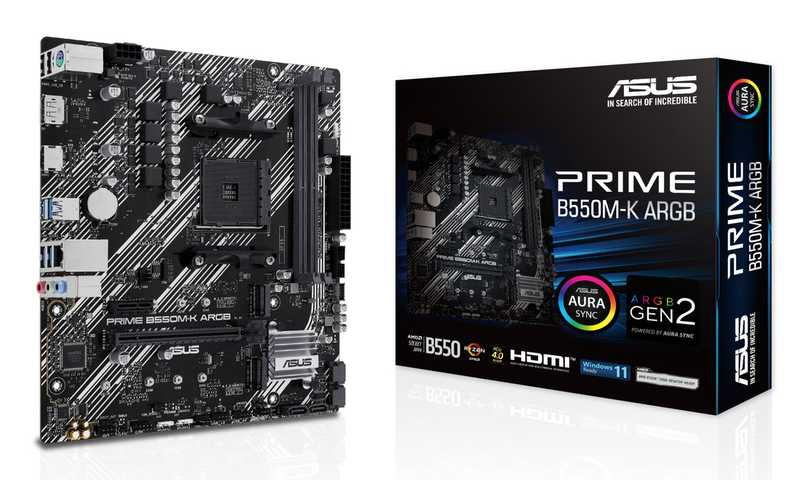 ASUS PRIME B550M-K ARGB AMD B550 Socket AM4 micro ATX