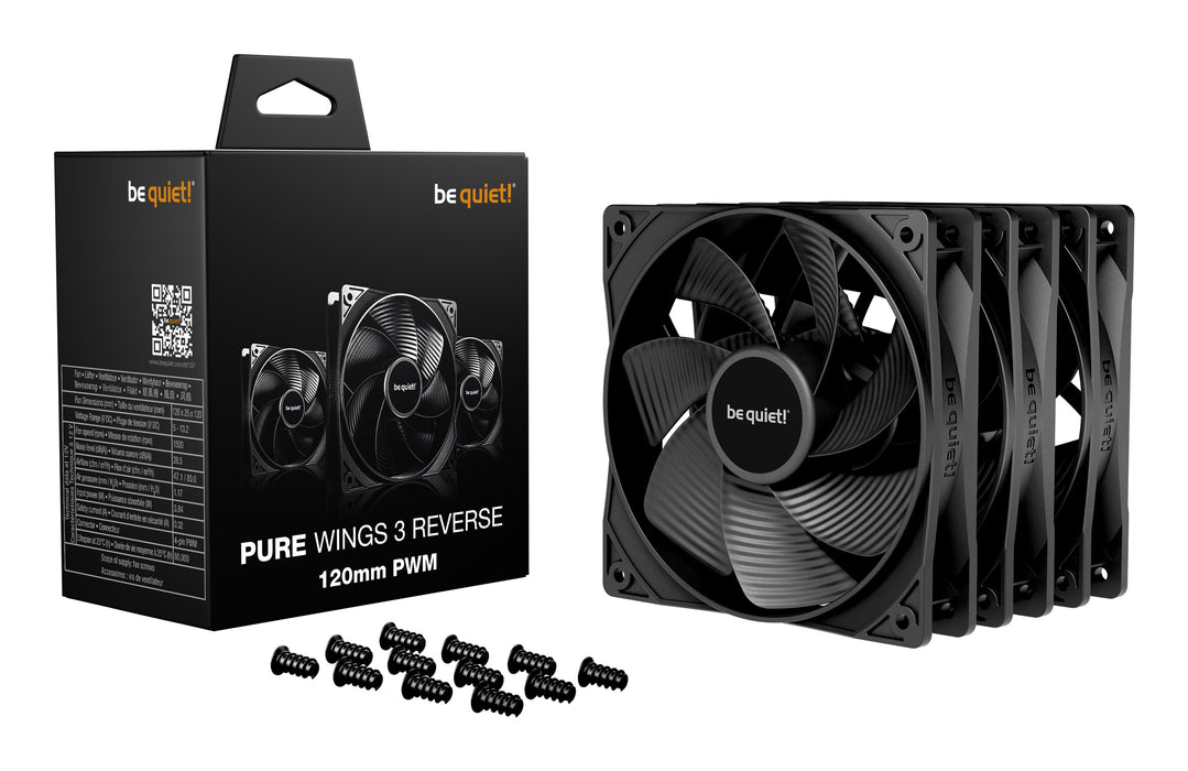 be quiet! Pure Wings 3 120 mm PWM Reverse Triple Pack Black