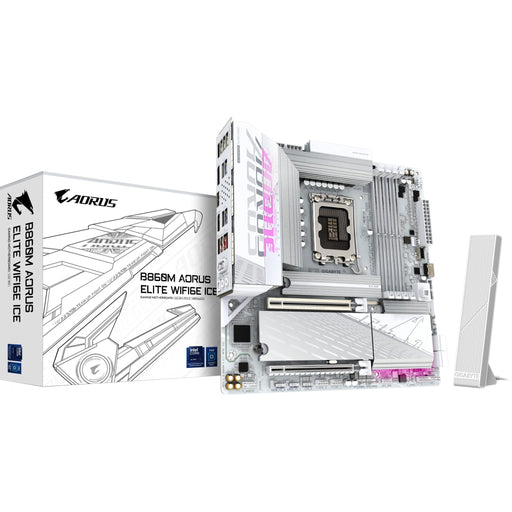 GIGABYTE B860M AORUS ELITE WF6E ICE Motherboard - Intel Core Ultra Series CPUs
