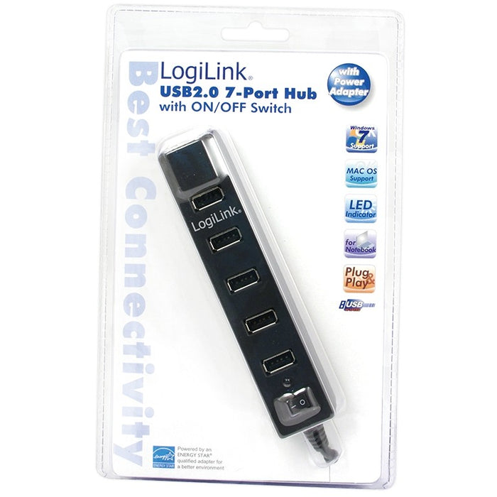 LogiLink USB 2.0 7-Port Hub with On/Off Switch